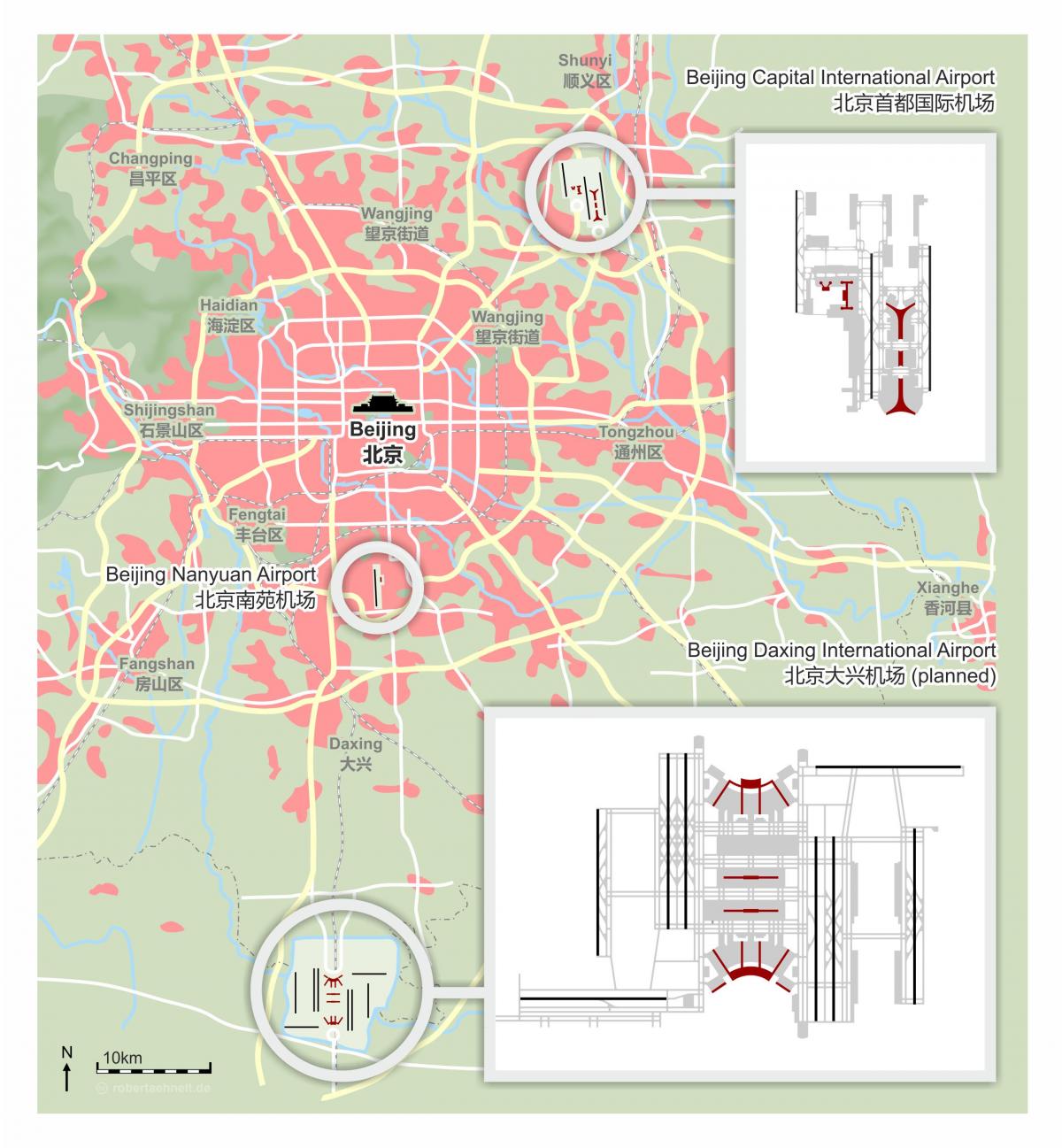 Карта аэропортов Пекина (Пекин)