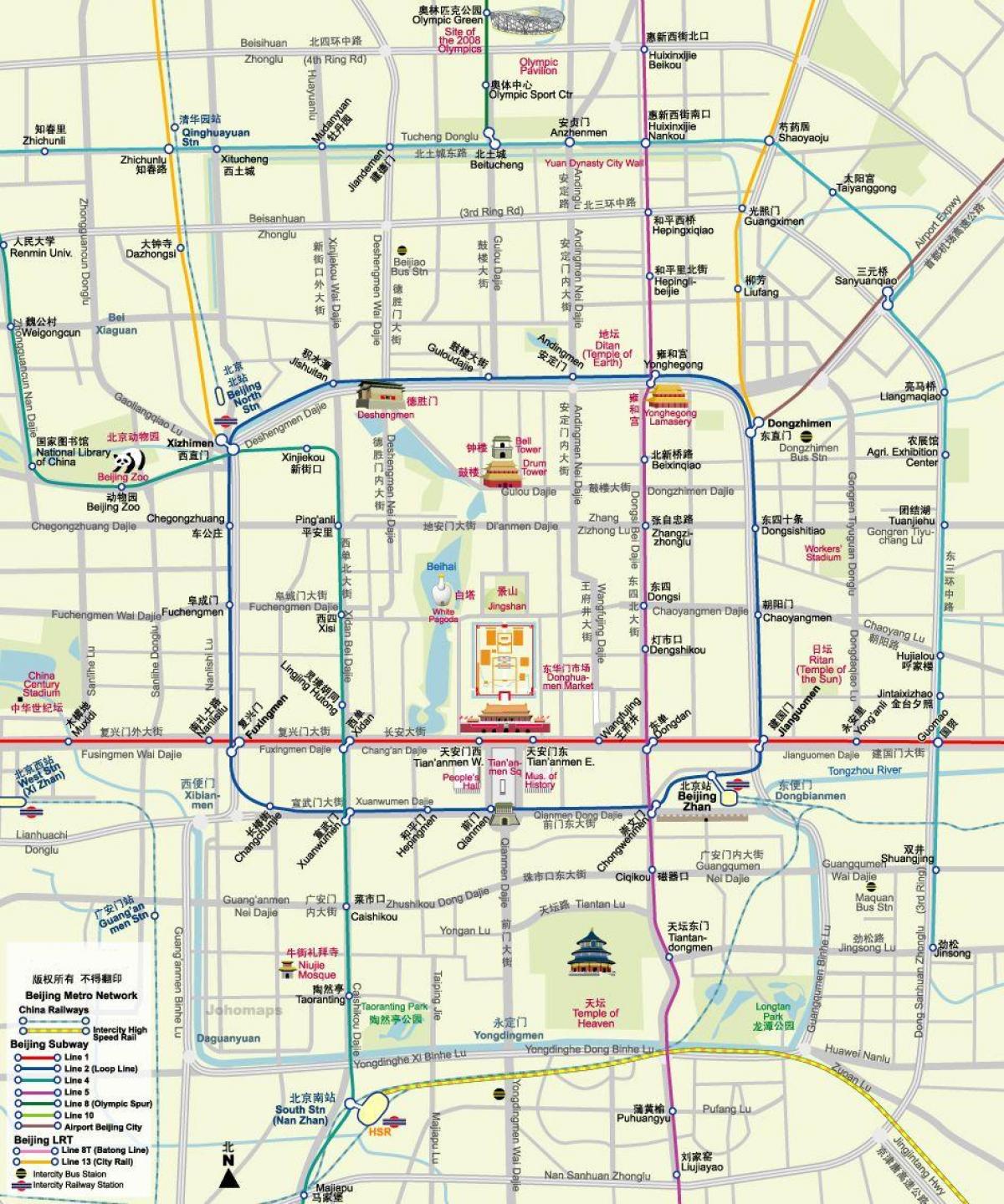 Пекин (Пекин) пешеходные экскурсии карта
