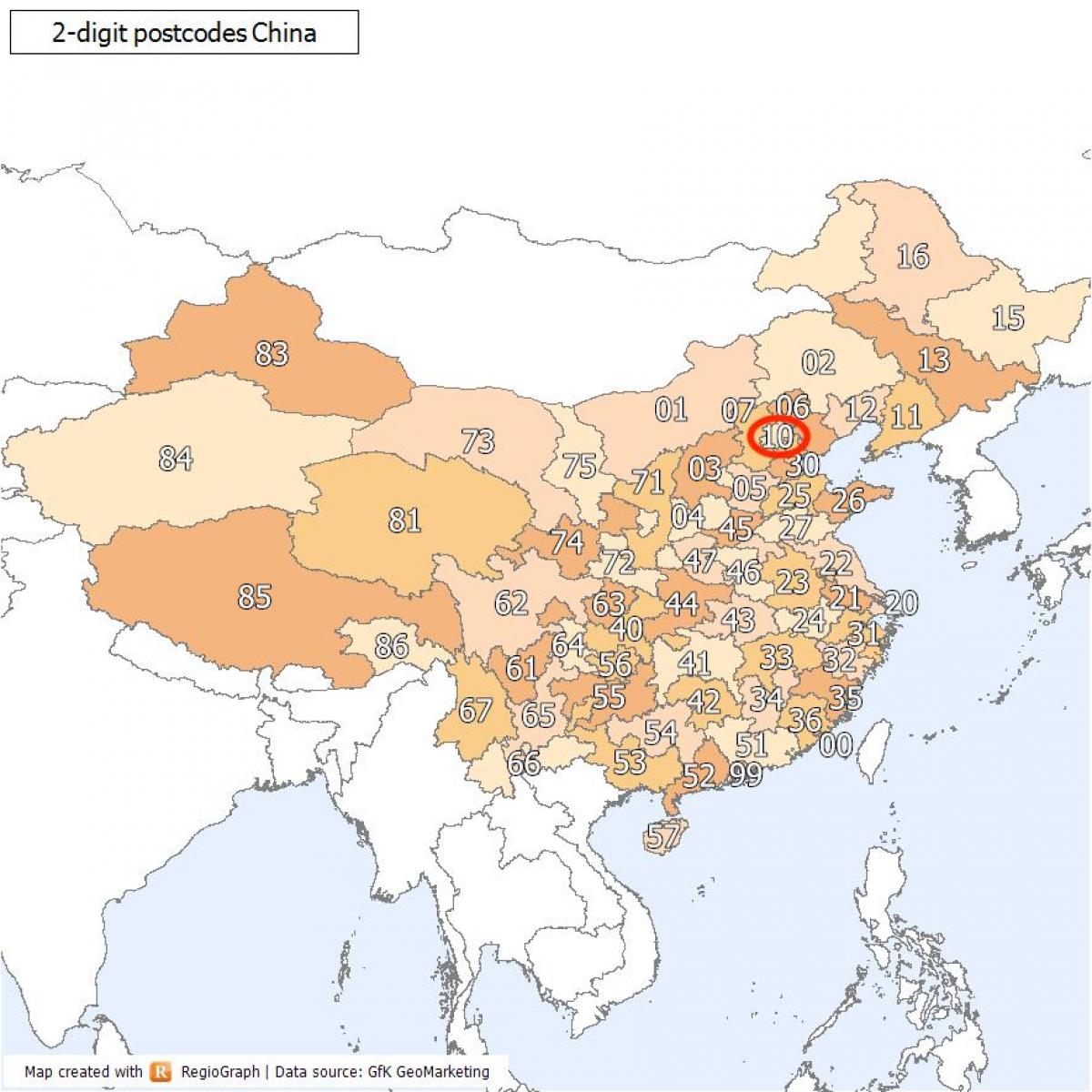 Карта почтовых индексов Пекина (Пекин)