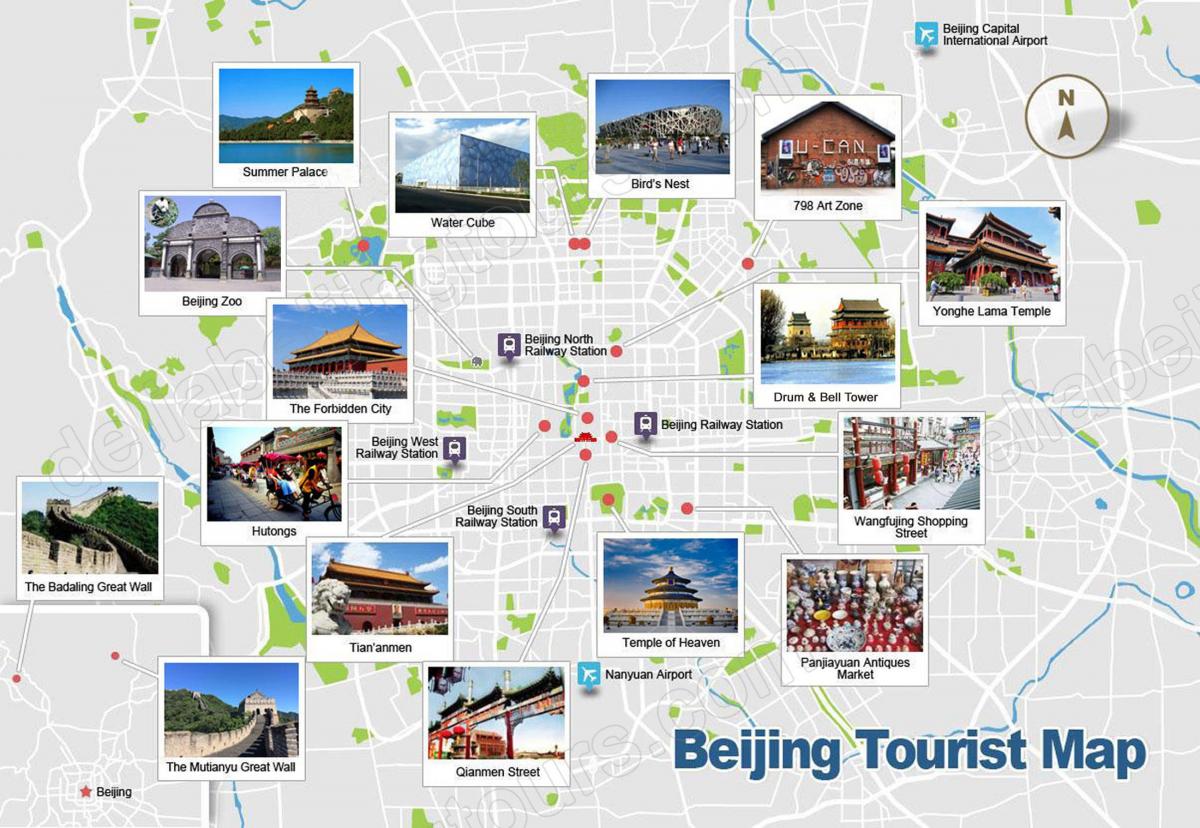 Карта достопримечательностей Пекина (Пекина)